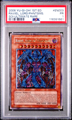 PSA 1 1ST EDITION ULTIMATE RARE Raviel Lord of Phantasms SOI-EN003 YUGIOH - Image 1