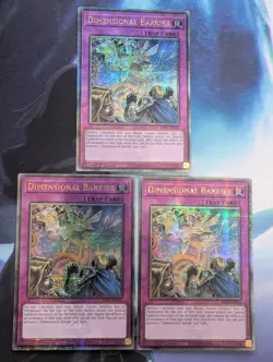 YuGiOh! Dimensional Barrier RA01-EN072 Quarter Century Rare x 3 PLAYSET 1st Ed - Image 1
