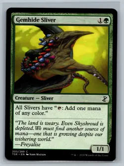 Magic MTG Time Spiral Remastered 4x Gemhide Sliver #205/289 TCG CCG Playset - Image 1