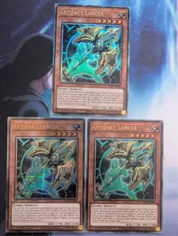 YuGiOh! Artifact Lancea RA01-EN006 Quarter Century Rare x 3 PLAYSET 1st Ed - Image 1