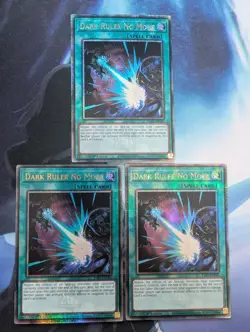 YuGiOh! Dark Ruler No More RA01-EN060 Quarter Century Rare x 3 PLAYSET 1st Ed - Image 1