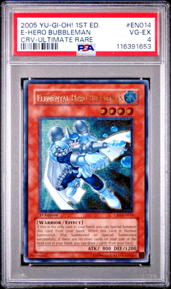 PSA 4 1ST EDITION ULTIMATE RARE Elemental Hero Bubbleman CRV-EN014 YUGIOH - Image 1