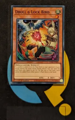 RA02-EN006 Droll & Lock Bird Alt Art Super Rare 1st Edition YuGiOh - Image 1