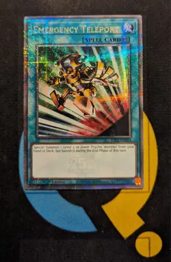 RA02-EN053 Emergency Teleport Quarter Century Secret Rare 1st Edition YuGiOh - Image 1