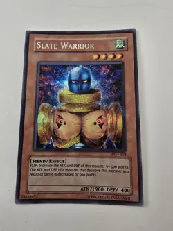 Yugioh Slate Warrior WC4-003 Secret Rare Unlimited Edition MP - Image 1