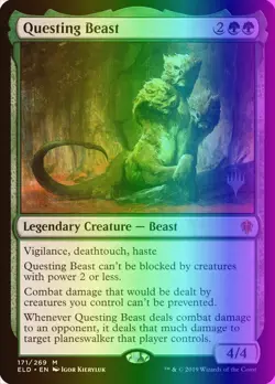 MTG Questing Beast (171p/150) Throne of Eldraine Promos LP FOIL - Image 1