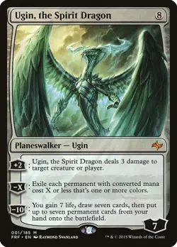 MTG Magic the Gathering Ugin, the Spirit Dragon (1/189) Fate Reforged MP - Image 1
