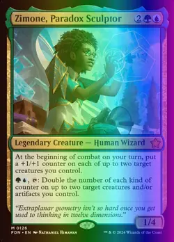 MTG Magic the Gathering Zimone, Paradox Sculptor (126/789) Foundations LP FOIL - Image 1
