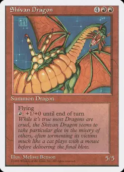 MTG Magic the Gathering Shivan Dragon (220/379) Fourth Edition MP - Image 1