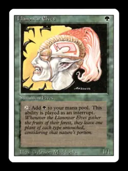 MTG - Llanowar Elves -Revised Edition - Vintage Magic The Gathering - Near Mint - Image 1