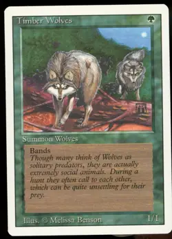 MTG - Timber Wolves - Revised 3rd Edition- NM - Vintage Magic The Gathering - Image 1