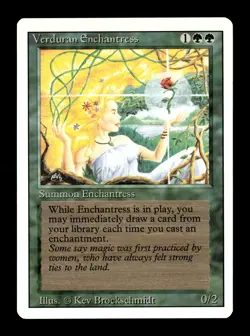MTG - Verduran Enchantress - Revised Edition 3rd Vintage Magic The Gathering NM - Image 1