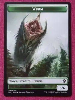 Magic The Gathering COMMANDER STRIXHAVEN 2021 C21 WURM KRAKEN token card MTG - Image 1