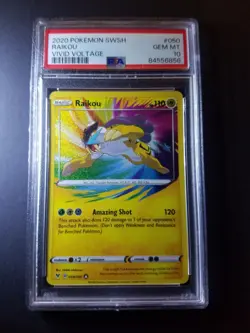 RAIKOU 2020 POKEMON SWSH VIVID VOLTAGE #50 PSA 10 GEM MINT - Image 1