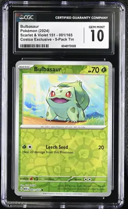 2023 POKEMON MEW EN-151 COSTCO EXCLUSIVE #001 BULBASAUR CGC 10 - Image 1