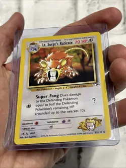 Pokemon Card - Gym Heroes 51/132 - LT. SURGE'S RATICATE (uncommon) - NM Nintendo - Image 2