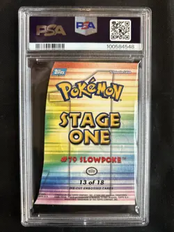 2001 Topps Pokemon Johto League Champions Slowpoke Die Cut #13 - PSA 9 - Image 2