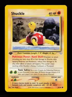 Shuckle 51/64 Common Neo Revelation 1st Edition Pokemon Card - Image 1
