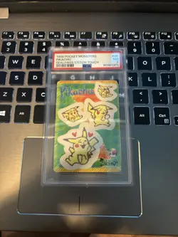 Pokemon PSA 7 Pikachu #05 Pockets Monsters Sealdass Stitch Touch 1998 Japanese - Image 1
