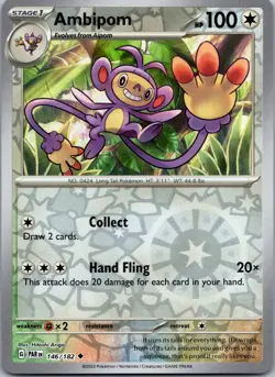 Ambipom 146/182 Reverse Holo Paradox Rift PAR NM Pokemon TCG Card - Image 1