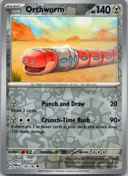 Orthworm 138/182 Reverse Holo Paradox Rift PAR NM Pokemon TCG Card - Image 1
