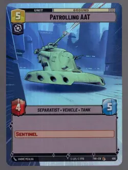 Star Wars Unlimited TotR Foil Hyperspace Card TWI495 Patrolling AAT - Image 1
