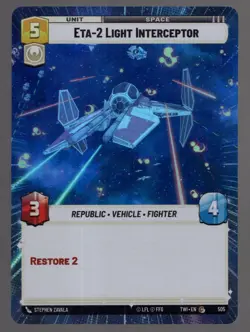Star Wars Unlimited TotR Foil Hyperspace Card TWI505 Eta-2 Light Interceptor - Image 1