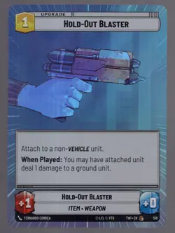 Star Wars Unlimited TotR Foil Hyperspace Card TWI516 Hold-Out Blaster - Image 1