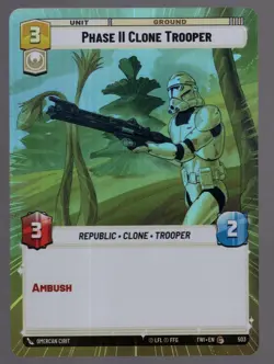 Star Wars Unlimited TotR Foil Hyperspace Card TWI503 Phase II Clone Trooper - Image 1