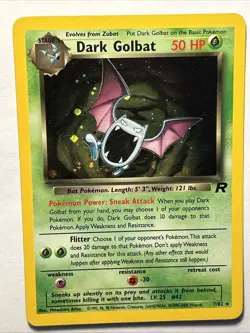 2000 Pokemon TCG Dark Golbat 7/82 Team Rocket Holo Rare Card Vintage Near Mint - Image 5