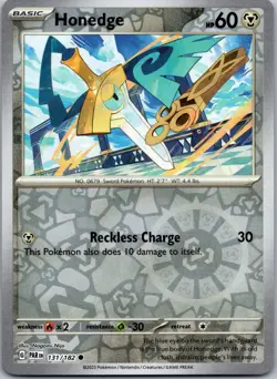 Honedge 131/182 Reverse Holo Paradox Rift PAR NM Pokemon TCG Card - Image 1