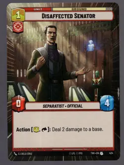 Star Wars Unlimited TotR Hyperspace Card TWI424 Disaffected Senator - Image 1