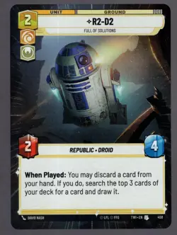 Star Wars Unlimited TotR Hyperspace Card TWI458 R2-D2 - Image 1