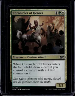 MTG Magic the Gathering Chronicler of Heroes (193/603) Double Masters NM FOIL - Image 1