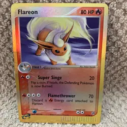 Pokemon Flareon 5/100 Ex Sandstorm Holo Rare Vintage 2003 - Image 1