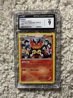 Emboar Holo CGC 9 Pokemon 2013 Black & White Legendary Treasures #27 Low POP 7! - Image 1