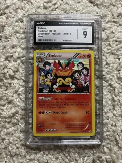 Emboar Holo CGC 9 Pokemon 2013 Black & White Legendary Treasures #27 Low POP 7! - Image 3