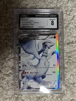 Reshiram Full Art Ultra Rare CGC 8 Pokemon 2011 Black & White #113 Low POP 73! - Image 3