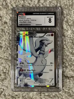 Reshiram Full Art Ultra Rare CGC 8 Pokemon 2011 Black & White #113 Low POP 73! - Image 4