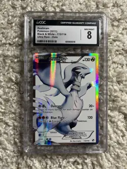 Reshiram Full Art Ultra Rare CGC 8 Pokemon 2011 Black & White #113 Low POP 73! - Image 5