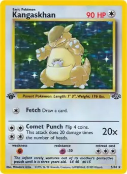 Pokemon Kangaskhan (5) NM 1st Edition Normal Jungle - Image 1