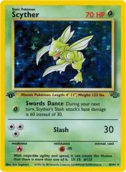 Pokemon Scyther (10) NM Unlimited Normal Jungle - Image 1