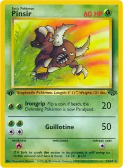 Pokemon Pinsir (25) NM Unlimited Normal Jungle - Image 1