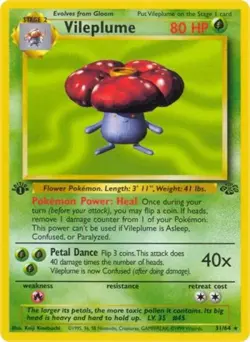Pokemon Vileplume (31) NM Unlimited Normal Jungle - Image 1