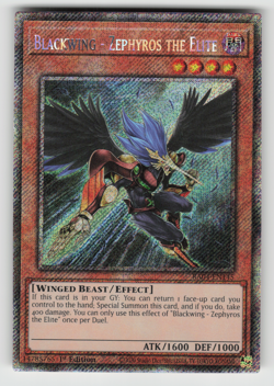 Blackwing - Zephyros the Elite Yugioh RA04-EN145 Platinum Secret Rare PSR NM - Image 1
