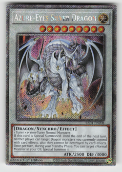 Azure-Eyes Silver Dragon Yugioh RA04-EN208 Platinum Secret Rare PSR NM - Image 1