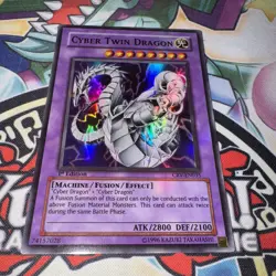 YUGIOH Super Rare Cyber Twin Dragon CRV-EN035 1st Edition nm - Image 1