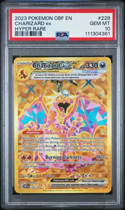 Charizard EX Hyper Rare PSA 10 2023 Pokemon Obf En-Obsidian Flames 228/197 - Image 1