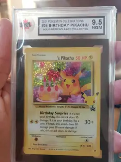 Ksa 9.5 Birthday Pikachu Promo Holo Pokemon Celebrations Classic Collection #24 - Image 1