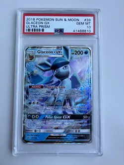 Pokemon TCG - Glaceon GX 39/156 - Ultra Prism - PSA 10 GEM MT - Image 1